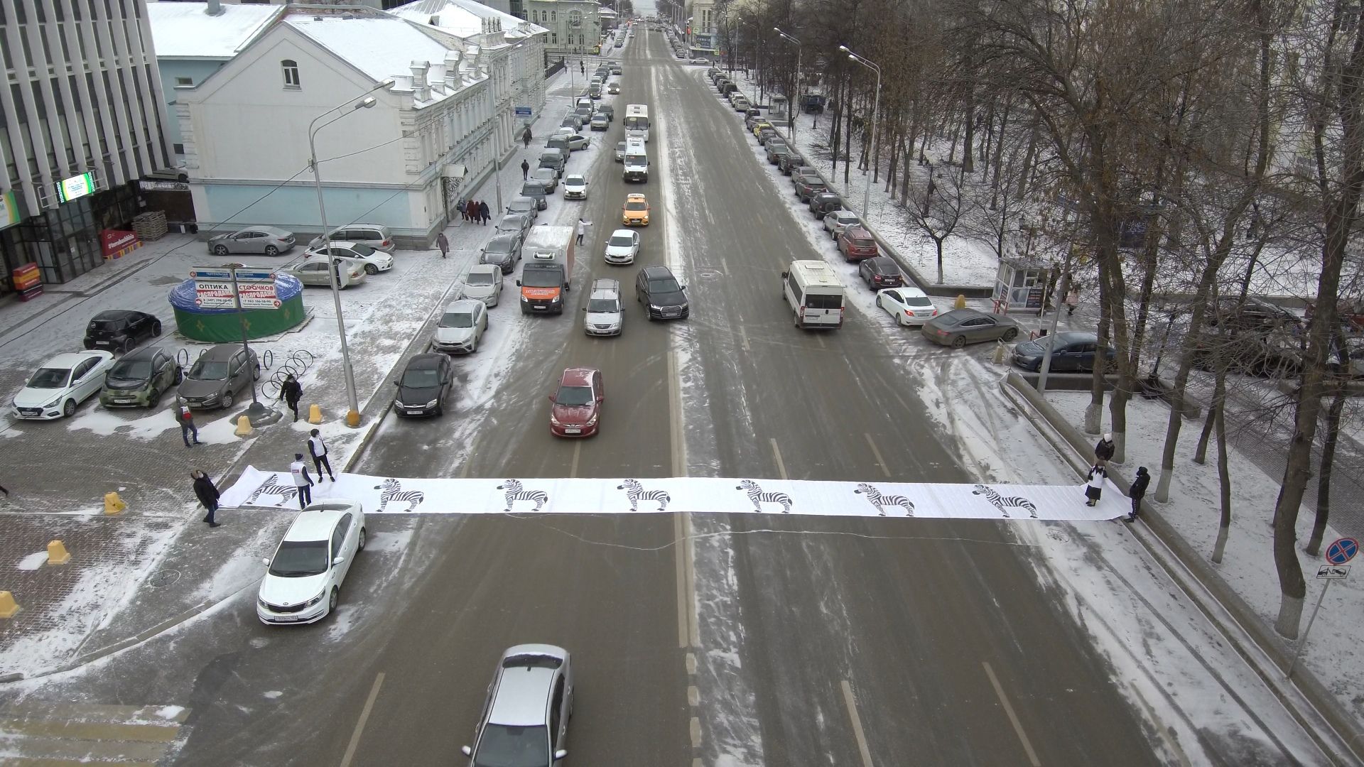В Уфе состоялся запуск регулируемого светофора на перекрестке улиц Пушкина и Театральная